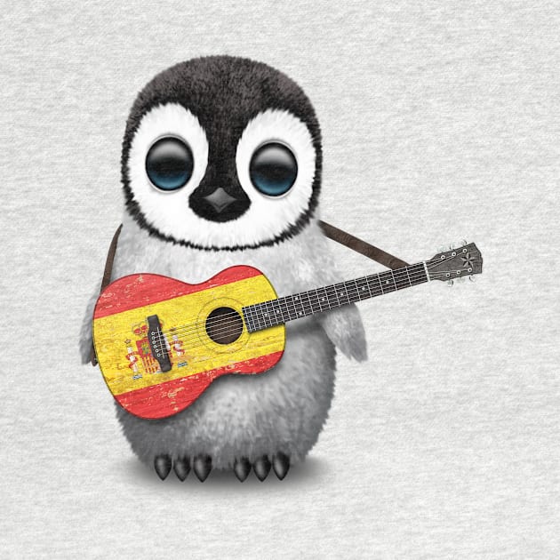 Baby Penguin Playing Spanish Flag Guitar by jeffbartels